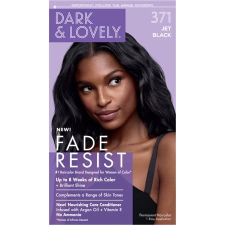 SoftSheen-Carson Dark & Lovely Fade Resist Adult Hair Color 371 Jet Zwart