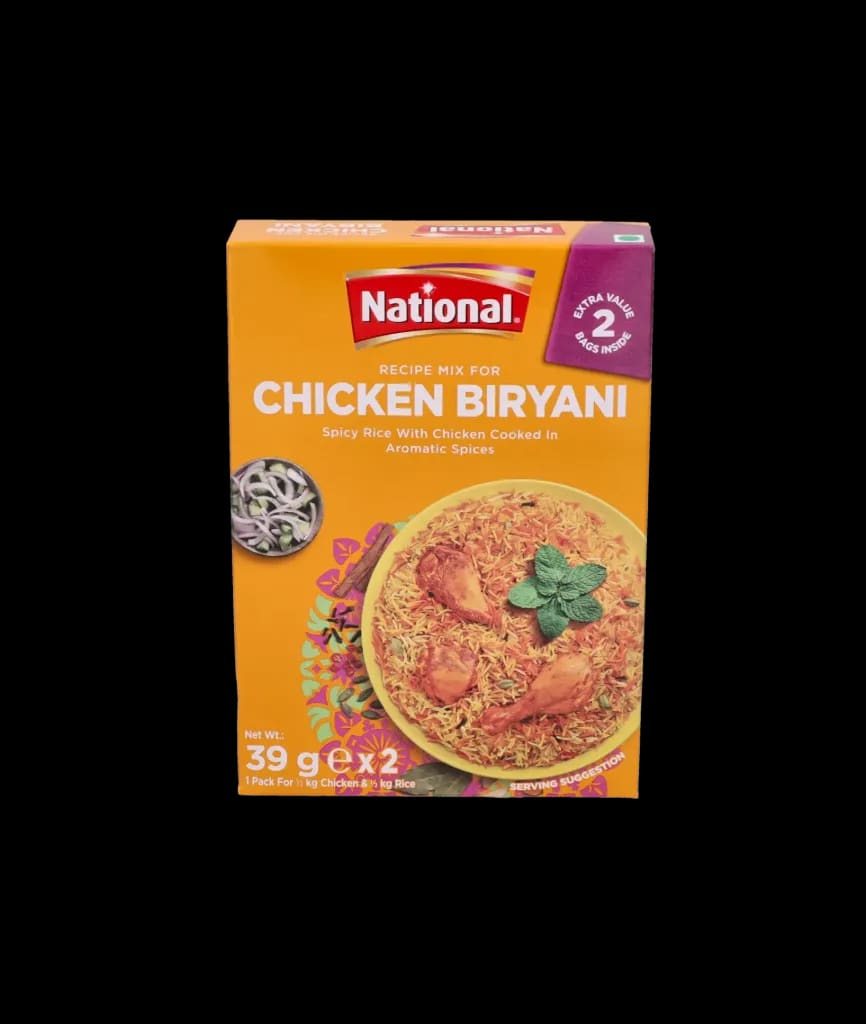 National Foods Chicken Biryani Recipe Mix 2.74 Oz (78g) | South Asian Mixed Spice Powder | Meat Layered Pilaf | Traditional Food | Value PACK