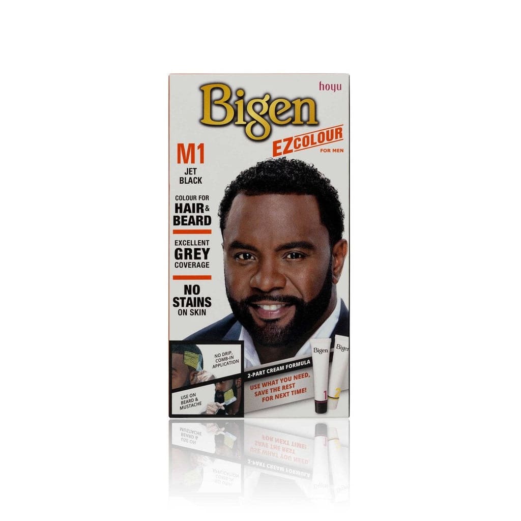 Bigen Ez Colour For Men, Permanent Colour For Hair and Beard, M1 - Jet Zwart