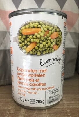 EVERYDAY Doperwten et Jeunes Carottes 400 G